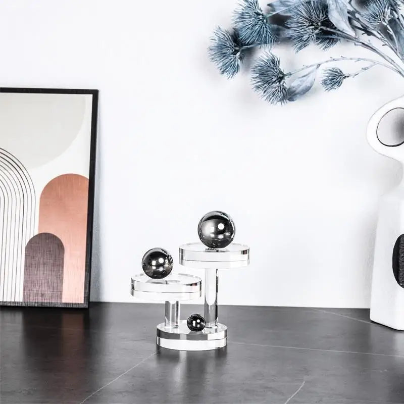 Geometric Crystal Ball Sculpture for Home Decor by Afralia™