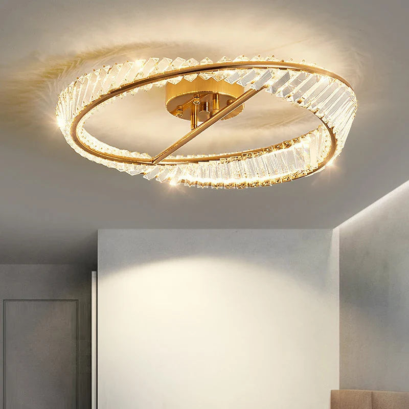 Afralia™ Crystal Stainless Steel Ceiling Lamp for Luxury Lighting Fixtures