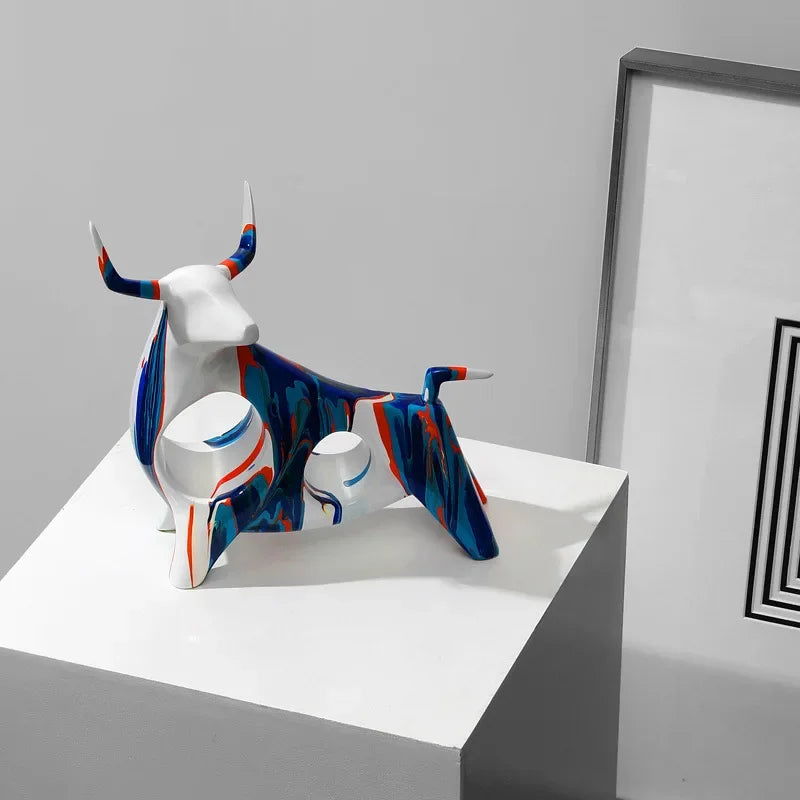 Afralia™ Modern Cow Sculpture TV Cabinet Decoration Crafts