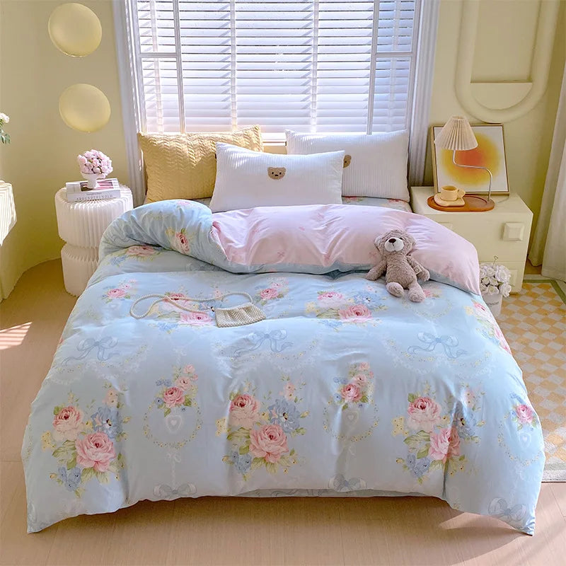 Afralia™ Nordic Plaid Cotton Duvet Cover for All Seasons - Single/Double Bed