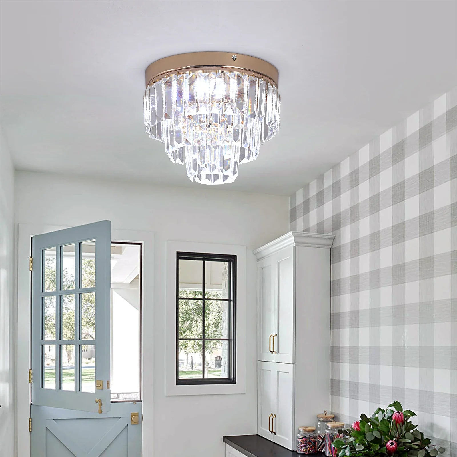 Afralia™ Luxury Crystal Chandelier Pendant Light for Home Decor Fixture