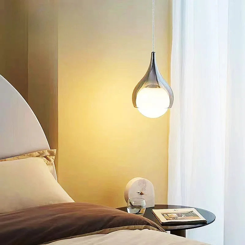 Afralia™ Water Droplet LED Bedside Chandelier: Modern Nordic Luxury Pendant Light