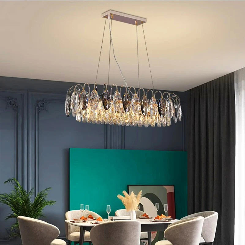 Afralia™ Crystal Chandelier Pendant Light for Living Room Bedroom Ceiling - Indoor Luxury Lighting