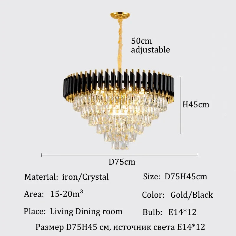 Afralia™ Crystal Ceiling Pendant Lights: Luxury Chandelier for Home Villa Living Dining Room