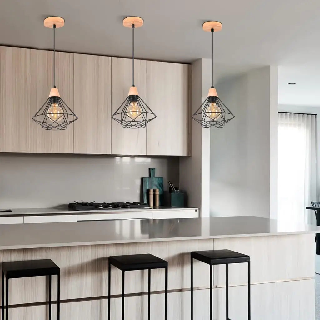 Afralia™ Industrial Wood Ceiling Chandelier for Bedroom Cafe Bar Restaurant Decor