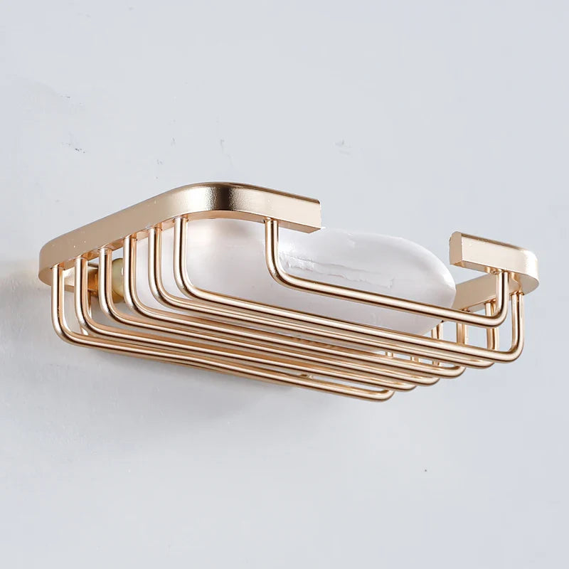 Afralia™ Glass Soap Dish Wall Mounted Soap Basket for Bathroom Toilet Balcony