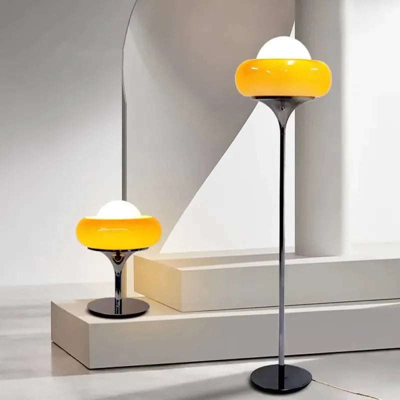 Afralia™ Retro Egg Tart Table Lamp Medieval Bauhaus Style Decoration for Living Room