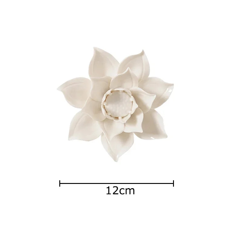 Afralia™ Elegant Porcelain Peony Flower Wall Ornaments