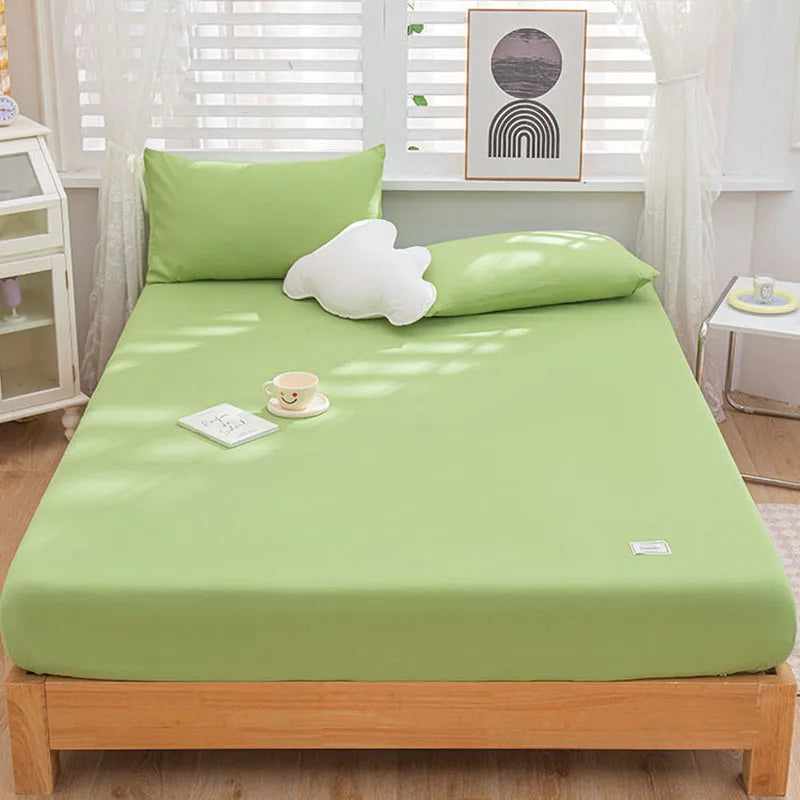 Afralia™ Soft Sanding Fitted Sheet Queen Size Elastic Band Skin-Friendly Durable Mattress Protector