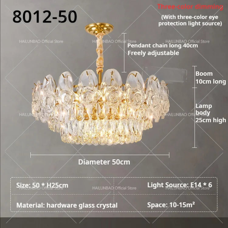 Afralia™ Crystal Rose Chandelier for Living Room Dining Bedroom 2024 French Light Luxury