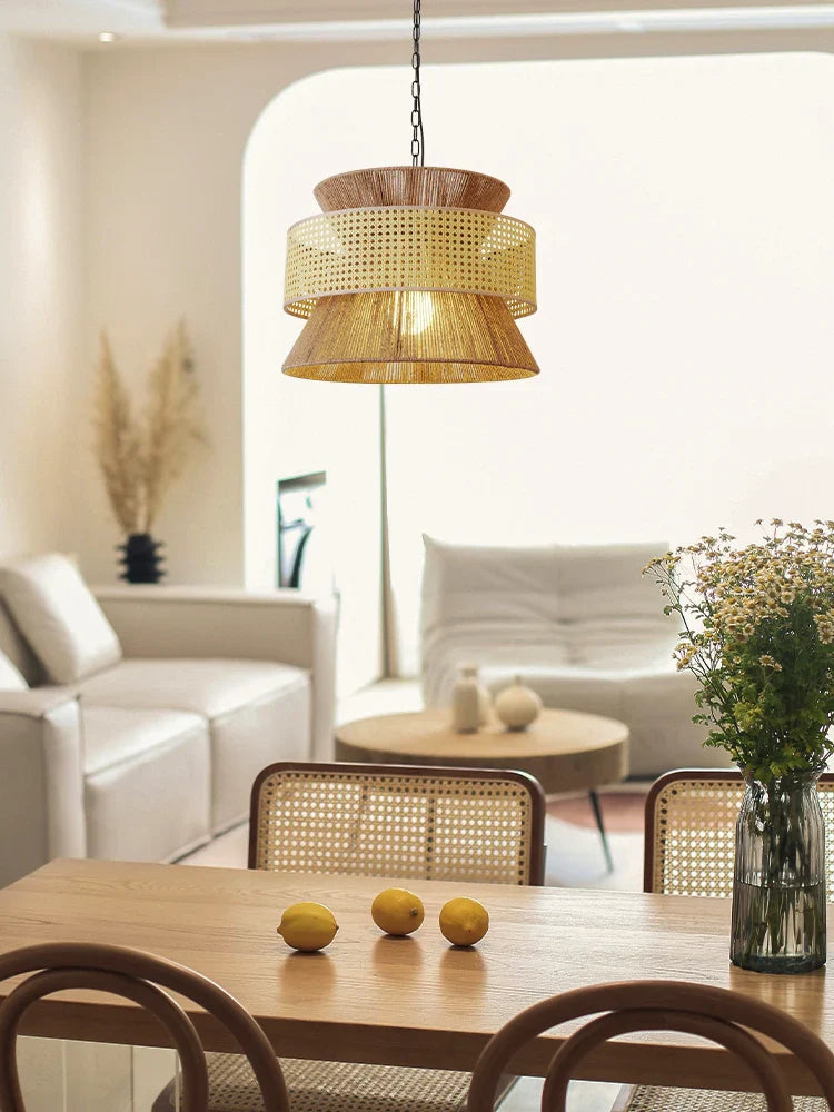 Afralia™ Nordic Rattan Ceiling Chandelier for Dining Room Decor