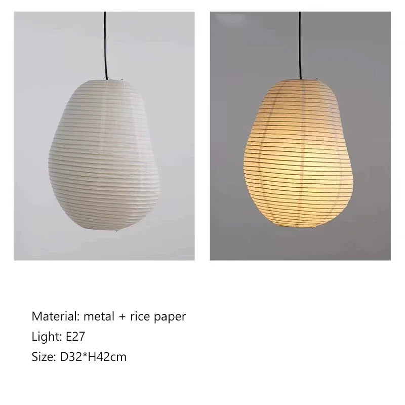 Afralia™ Wabi Sabi Rice Paper Chandelier LED Pendant Lights