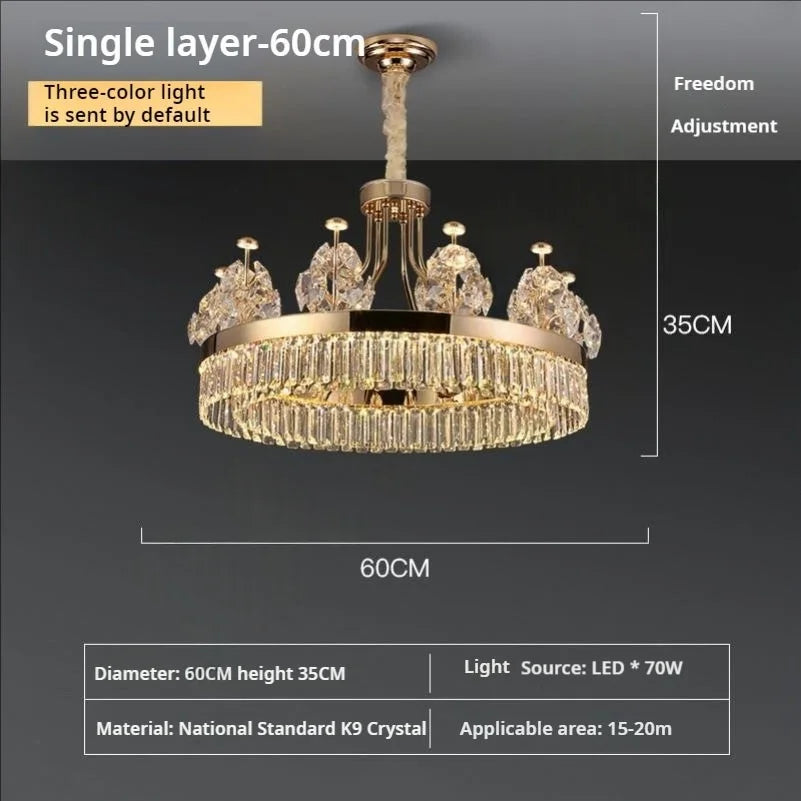 Afralia™ Luxury Crystal Chandelier: Gold Hanging Ceiling Light for Villa Hotel Décor
