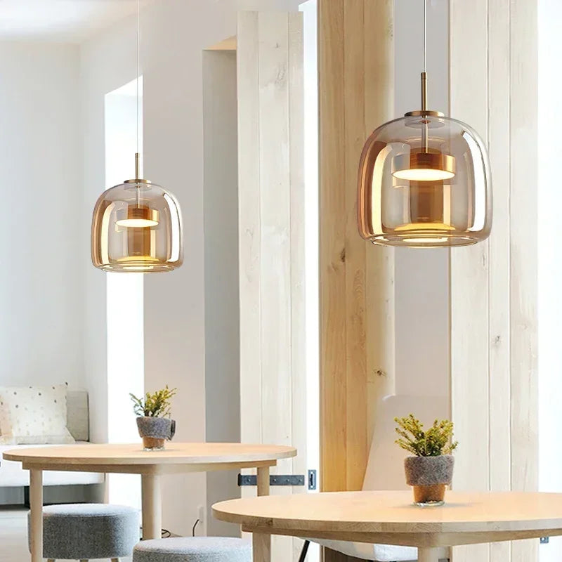 Afralia™ Nordic Glass Pendant Lights for Dining Room Kitchen Resturant Bar Cafe