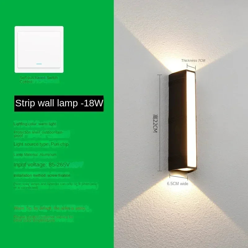 Afralia™ Outdoor Aluminum Wall Light - Waterproof Garden Wall Lamp