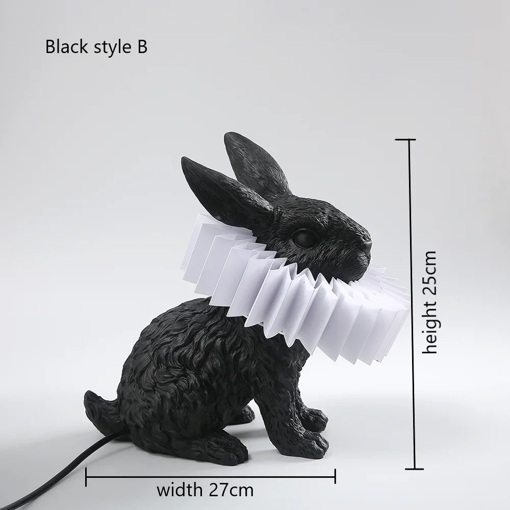 Afralia™ Rabbit LED Table Lamp: Modern Bedroom Bedside Light, Living Room Decor