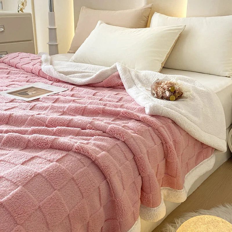 Afralia™ Plush Taffeta Jacquard Blanket | Multi Functional Soft Bedspreads for Bedrooms
