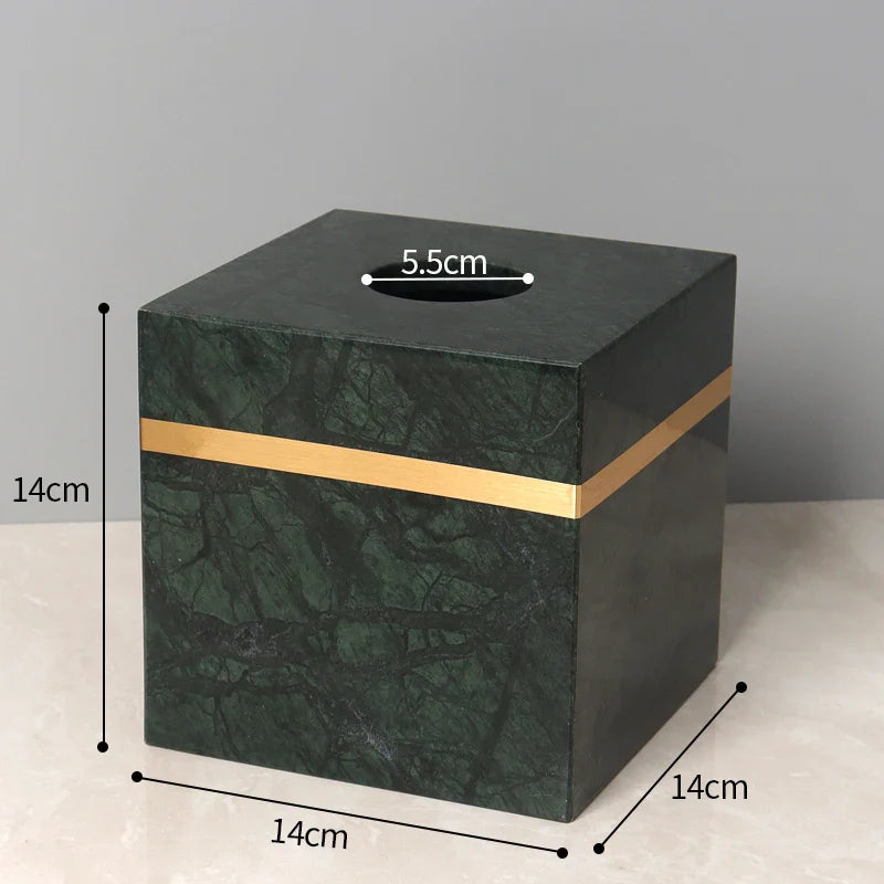 Afralia™ Marble Napkin Tissue Box Holder | Luxury Bathroom Accessories Set