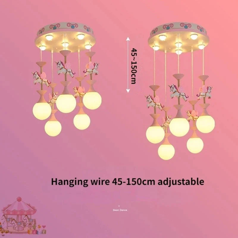 Afralia™ Creative Unicorn LED Pendant Ceiling Light for Children's Room