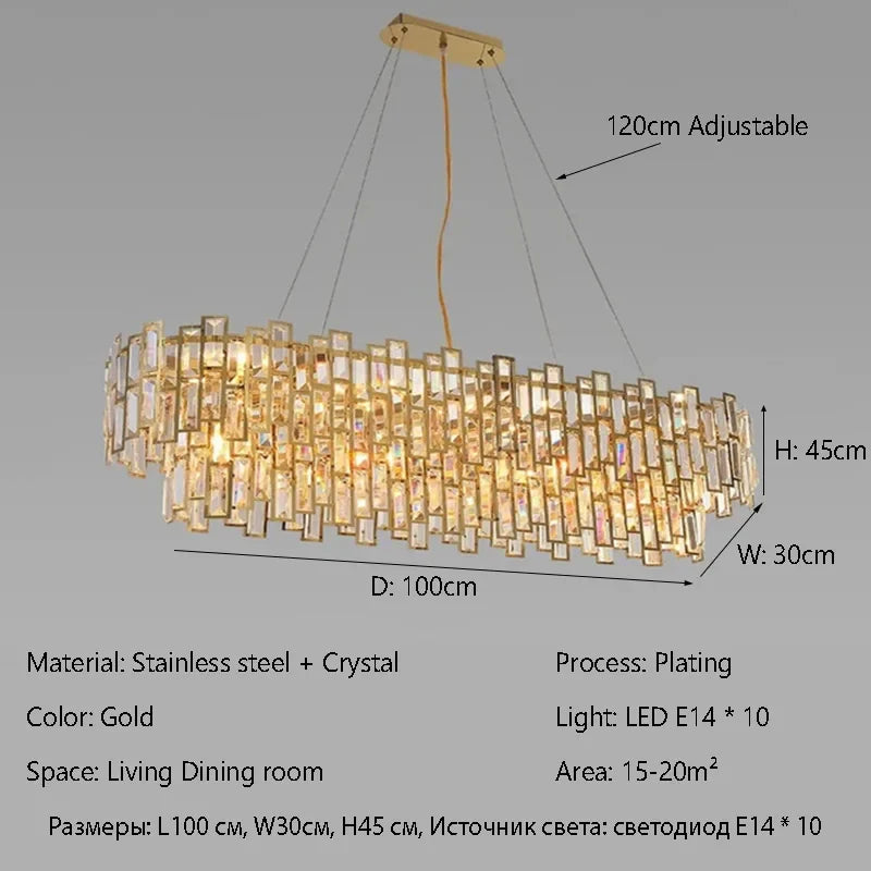 Afralia™ Luxury LED Crystal Chandelier Ceiling Light for Living & Dining Rooms