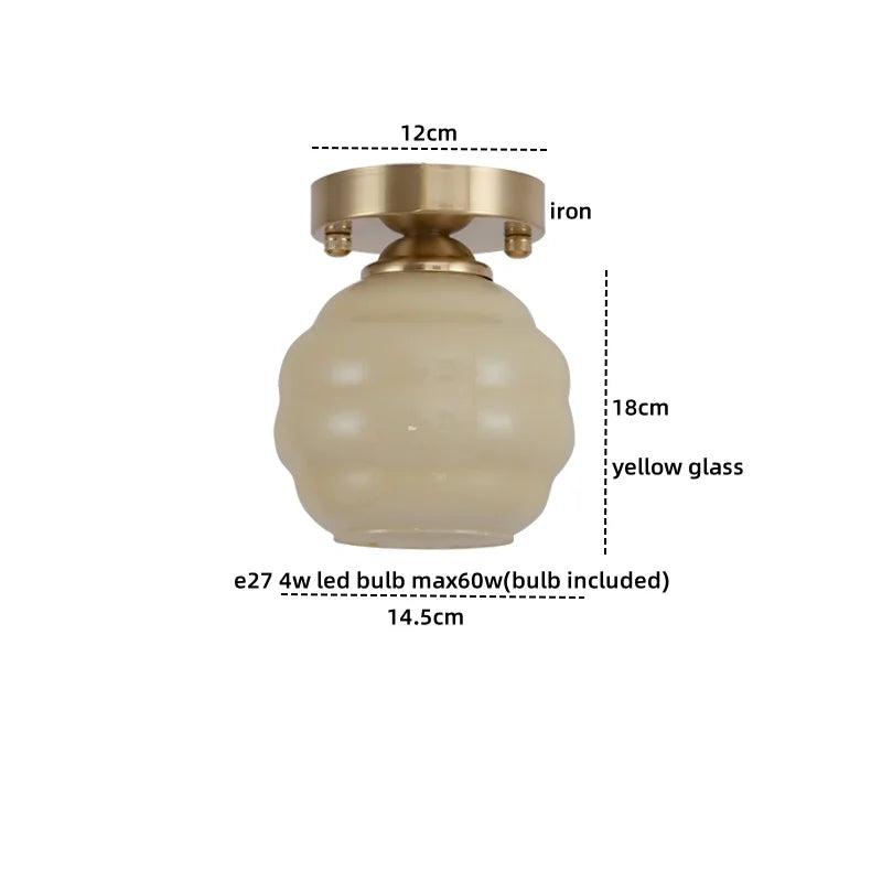 Afralia™ Creamy Glass Iron LED Ceiling Light - Modern Indoor Lighting Fixtures