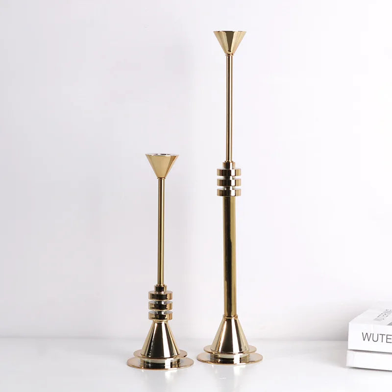 Afralia™ Gold Geometric Candle Holder Candelabrum for Wedding Centerpieces and Home Decoration