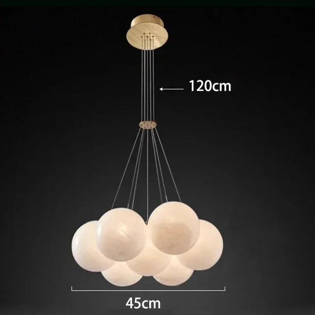 Afralia™ Nordic Glass Ball LED Pendant Chandelier for Home Decor Luminaires