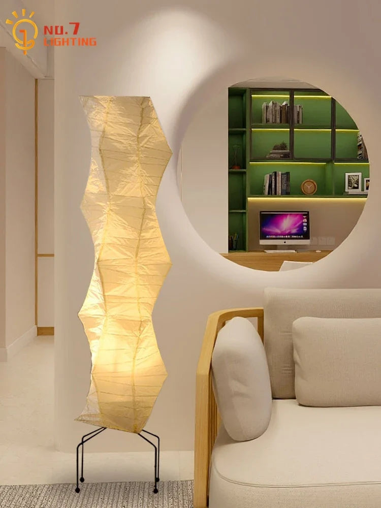 Afralia™ Akari Noguchi Rice Paper Floor Lamp LED E27: Art Decor Interior Lighting for Living Room