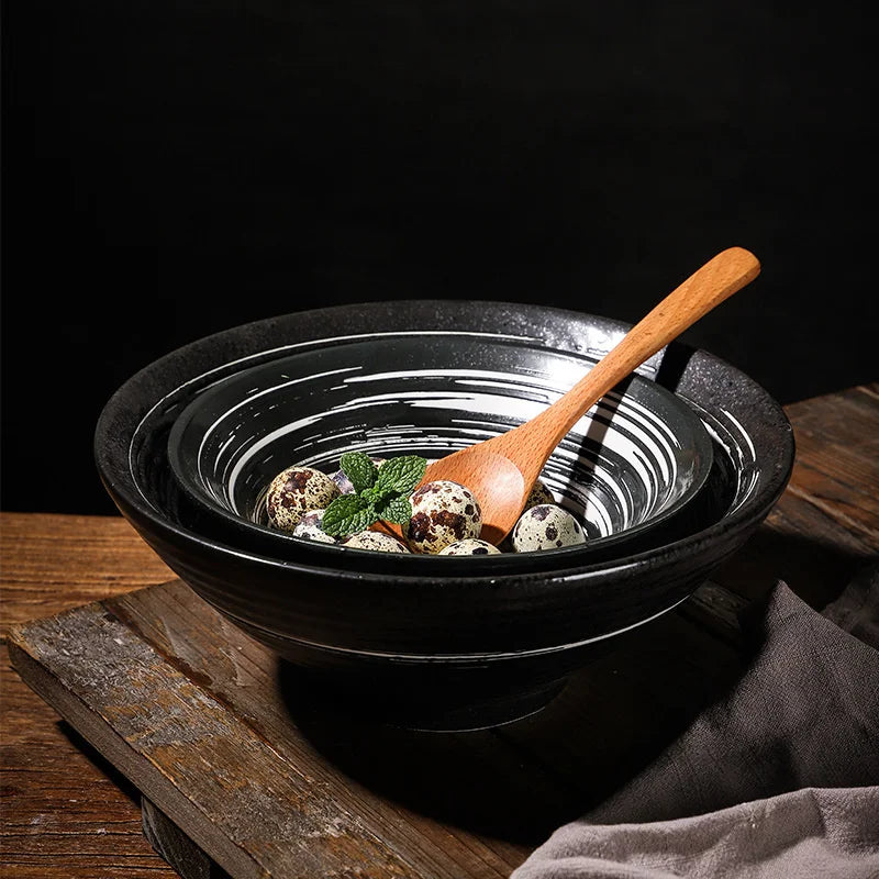 Afralia™ Ceramic Ramen Bowls - Commercial Grade Kitchen Dinnerware