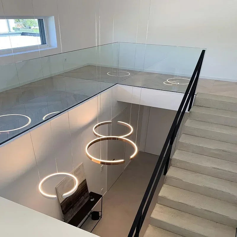 Afralia™ Minimalist Circle Rings Ceiling Chandelier Pendant Light for Home Decor
