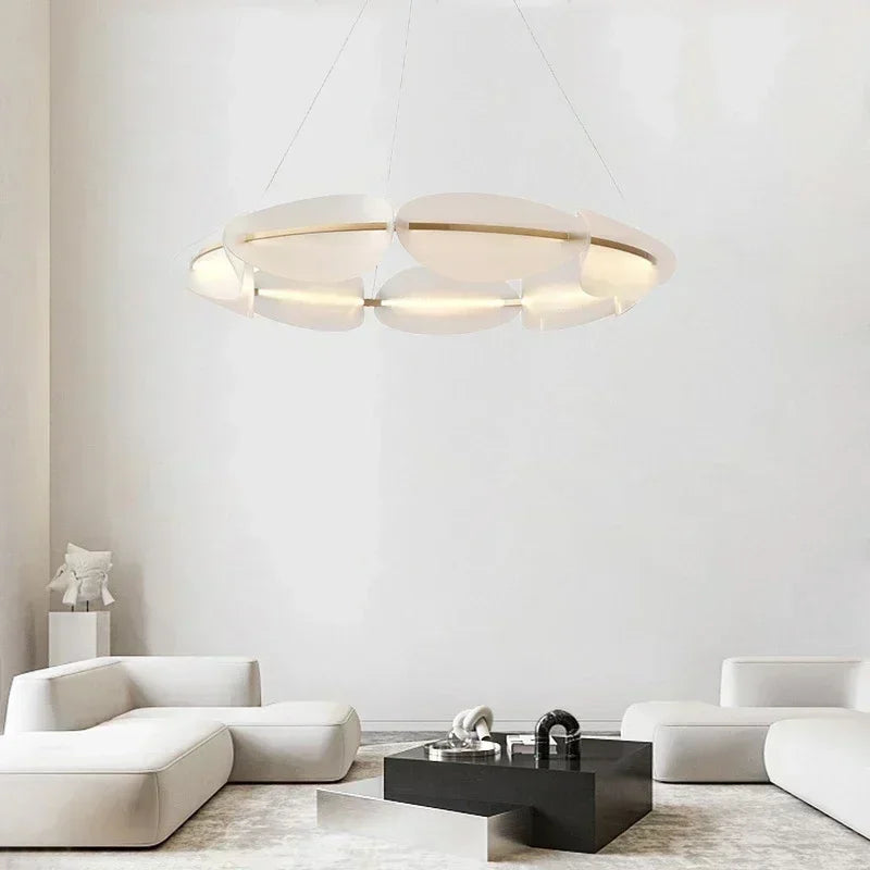 Afralia™ Circular LED Pendant Light for Living Room Dining Kitchen Bedroom Chandelier
