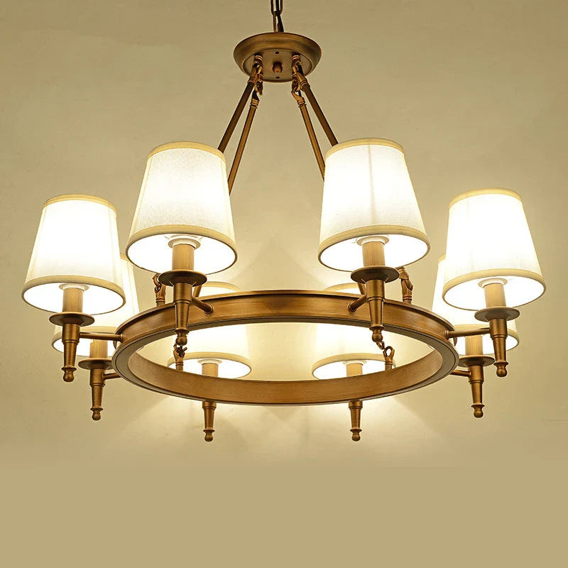 Afralia™ Fabric Ceiling Chandelier Wrought Iron Bedroom Kitchen Living Room Lighting Fixtures