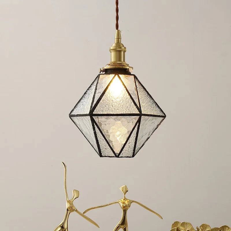 Afralia™ Copper Glass LED Pendant Light - Nordic Hanging Lamp for Home Decor
