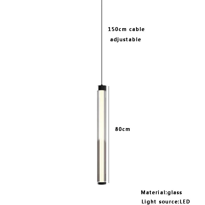 Afralia™ Glass Tube LED Ceiling Pendant Light - Minimalist Nordic Design