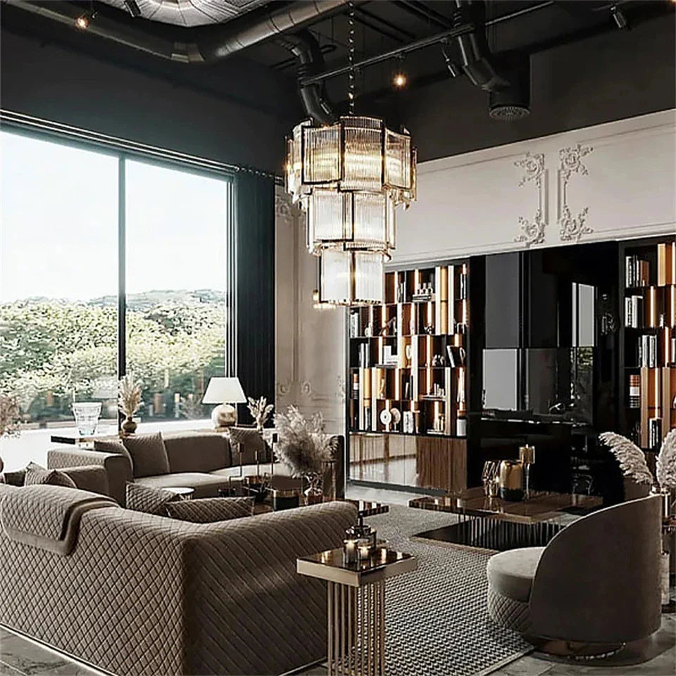 Afralia™ Crystal Loft LED Chandelier for Bedroom Living Dining Room Lighting