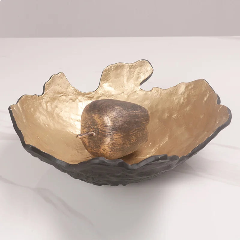 Afralia™ Golden Resin Fruit Bowl Tray for Home Decor and Storage