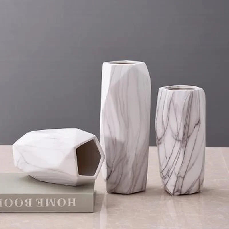 Afralia™ Marble Ceramic Vase: Elegant Nordic Design for Home Decor and Dining Table
