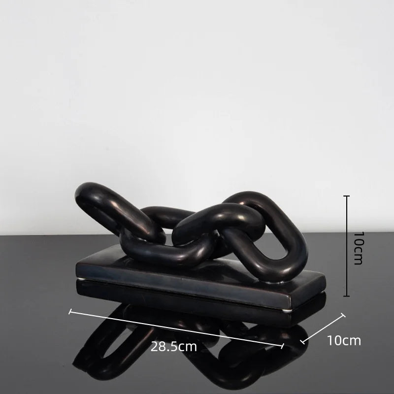 Afralia™ Golden Chain Skeleton Lock Home Decoration Figurine