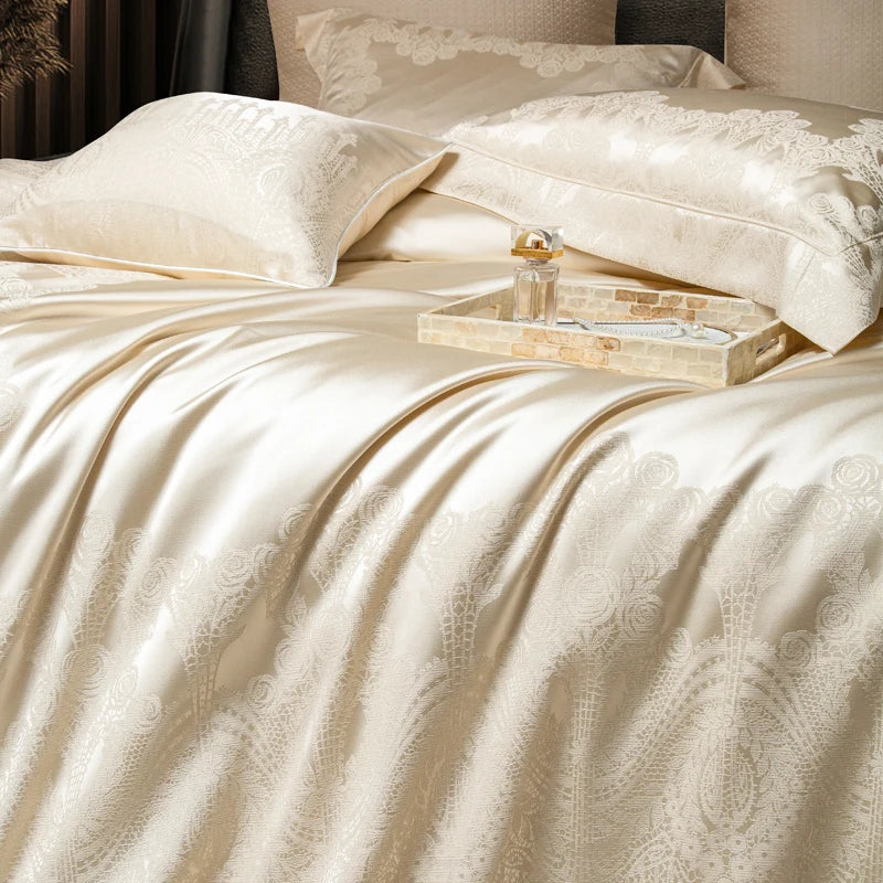 Afralia™ Jacquard Egyptian Cotton Bedding Set for Queen King Linens