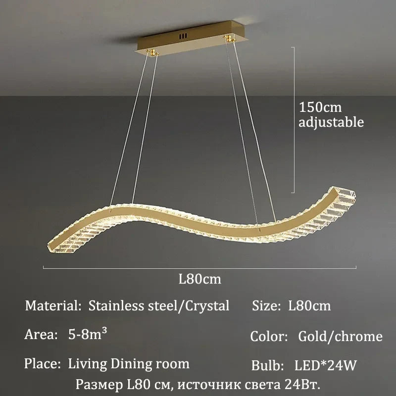 Afralia™ Crystal Chandelier: Stylish LED Lighting for Dining Room and Bar Decor