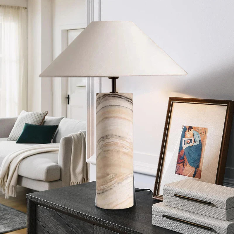 Afralia™ Marble Table Lamp Vintage Desk Lights Nightstand Decor for Home, Office, Store, Cafe