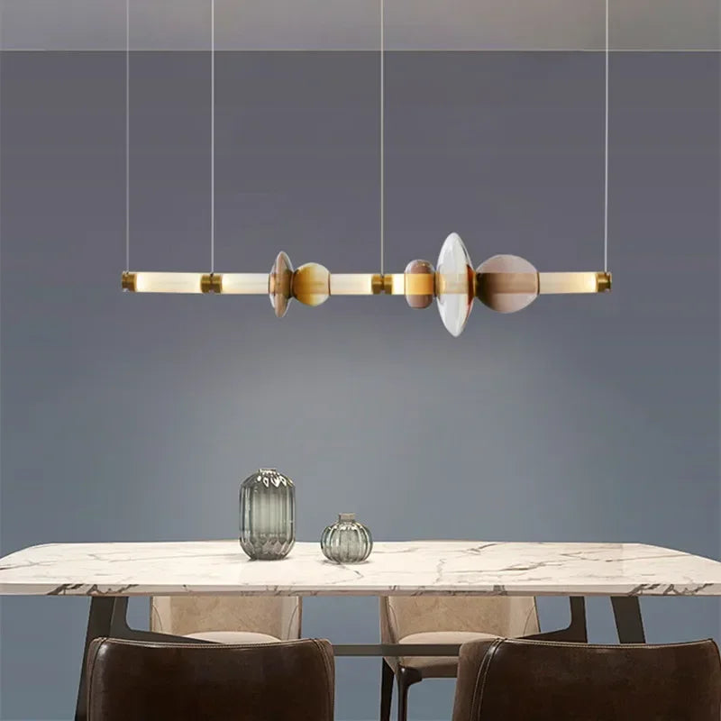 Afralia Luna Glass Chandelier: Postmodern Italian Design LED Lamp for Bedroom & Living Room