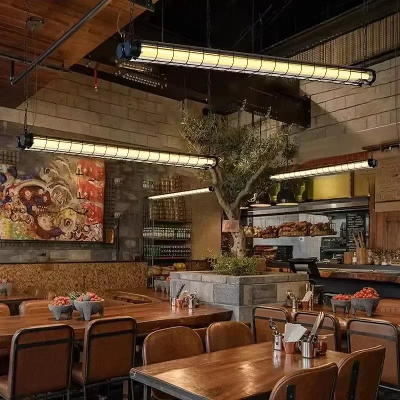 Afralia™ Glass Linear Chandelier for Long Bar & Restaurant Lighting