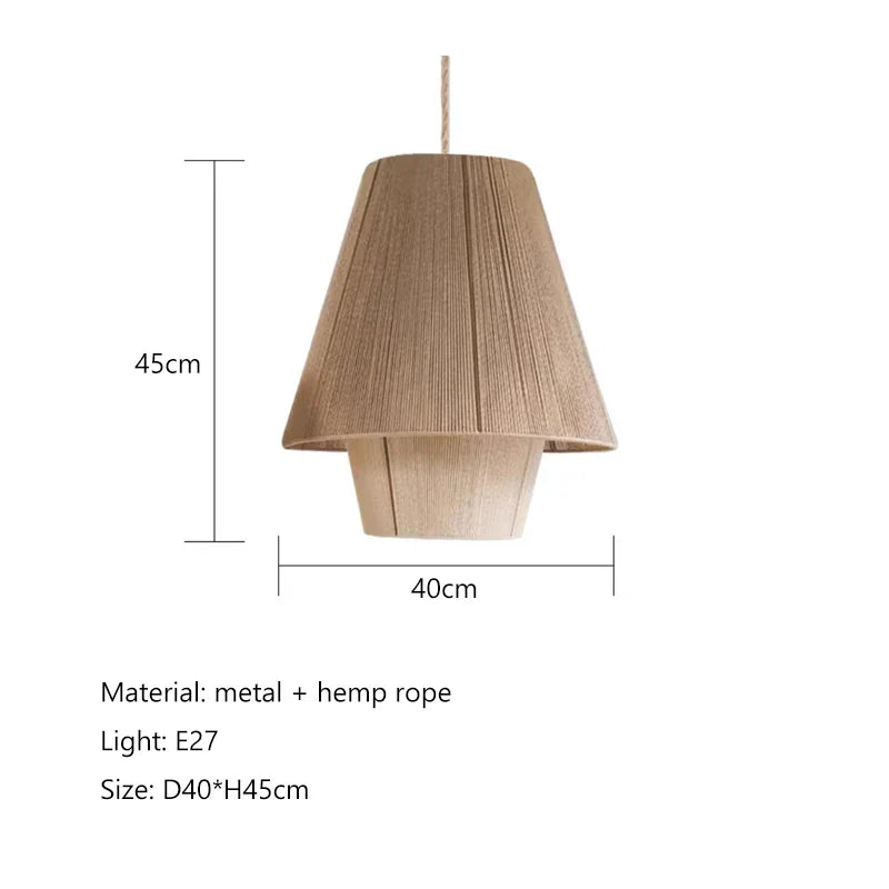 Afralia™ Hemp Rope Rattan Weave Chandelier LED Pendant Lights for Home Decor & Dining