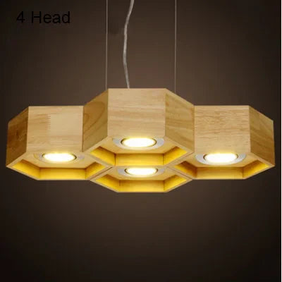 Afralia™ Nordic Beehive Chandelier: Solid Wood LED Decor for Dining Room & Bar