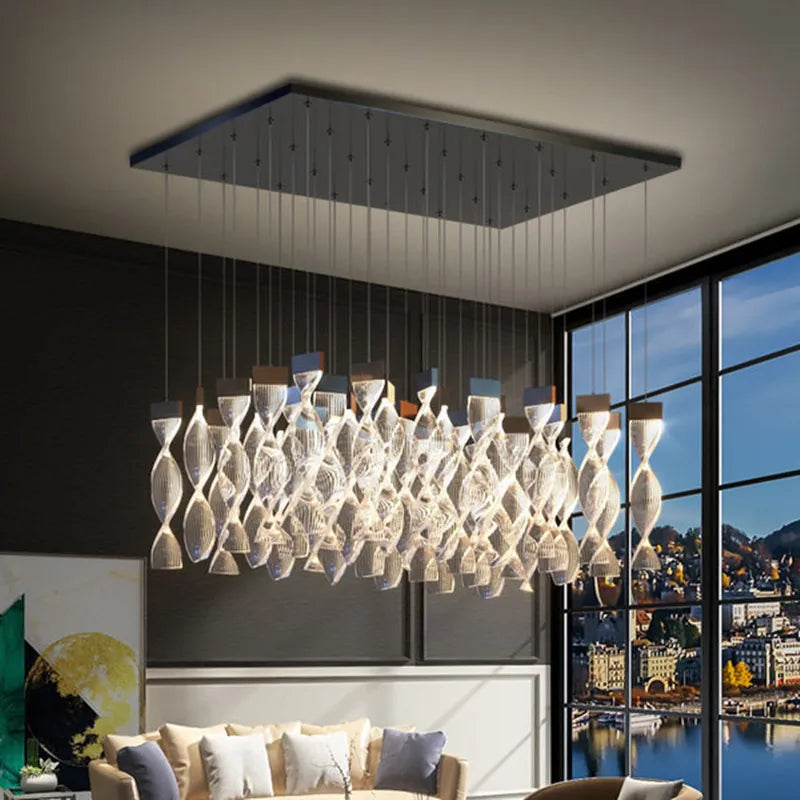 Afralia™ Nordic Acrylic LED Chandelier: Modern Luxury Pendant Lighting for Foyer, Dimmable & Stylish