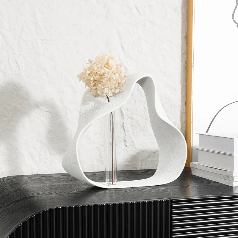 Afralia™ Geometric Hollowed-out Resin Ring for Home Decor & Flower Arrangement