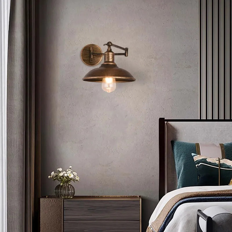 Afralia™ Retro Rocker Arm Wall Lamp for Bedroom and Living Room