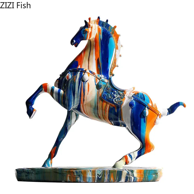 Afralia™ Animal Resin Statue Collection: Abstract Horse Cow French Bullfighting Dog Sculpture