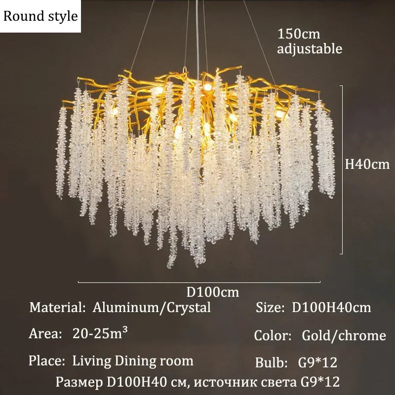 Afralia™ Crystal Chandeliers: Luxury LED Ceiling Pendant Lamps for Home Villa Living Room.